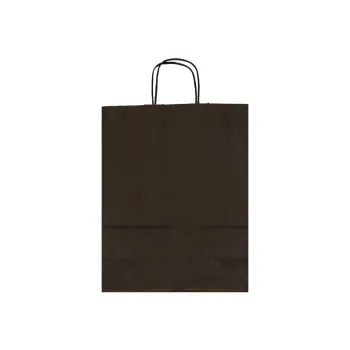 Sacosa colorata hartie neagra mâner rasucit, 25x11x31 cm