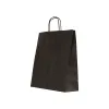 Sacosa colorata hartie neagra mâner rasucit, 25x11x31 cm