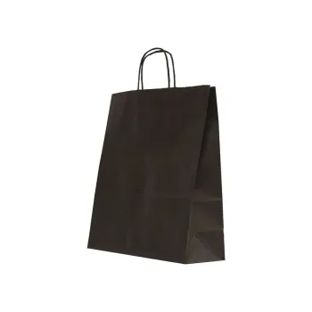 Sacosa colorata hartie neagra mâner rasucit, 25x11x31 cm