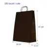 Sacosa colorata hartie neagra, mâner rasucit, 32x12x41 cm