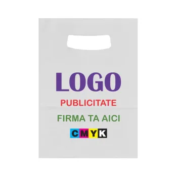 Sacoșă personalizată hârtie albă, natur, colorata 18x9x25 cm