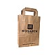 Pungă Hârtie Kraft Albă cu Mâner Plat 18x9x25 cm - Personalizabilă