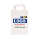 Pungă Hârtie Kraft Albă cu Mâner Plat 18x9x25 cm - Personalizabilă