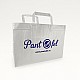 Pungă personalizată hârtie kraft albă 32x21x24 cm