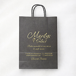Pungă Haine & Boutiques Hârtie Neagră Imprimată 32x12x41 cm