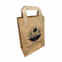 Pungă personalizată hârtie kraft natur 18x9x25 cm