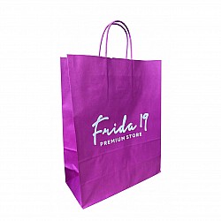 Sacoșă Mov (PURPLE) Hârtie Kraft Personalizată 25x11x31 cm