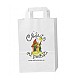 Pungă Hârtie Kraft Albă cu Mâner Plat 18x9x25 cm - Personalizabilă