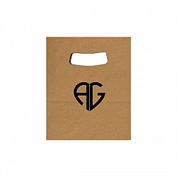 Pungă personalizată hârtie kraft natur 18x9x25 cm