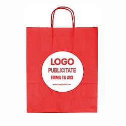 Pungă Cadouri Crăciun / Evenimente, Hârtie Roșie Personalizabilă 25x11x31 cm