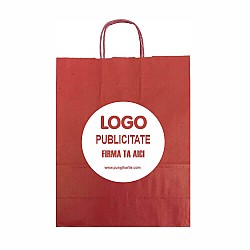 Pungă Premium Vișinie / Bordeaux Imprimată cu Logo 25x11x31 cm