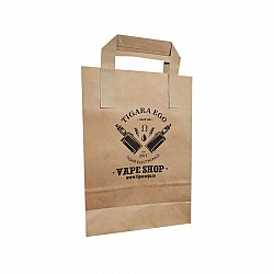 Pungă personalizată hârtie kraft natur 18x9x25 cm