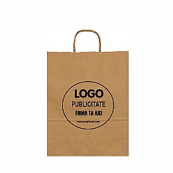 Sacoșă Hârtie Natur pentru Retail & Cadouri 25x11x31 cm