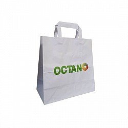 Pungă Hârtie Albă Delicată / Subțire Personalizabilă 22x11x24 cm