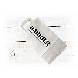 Pungă personalizată hârtie kraft albă 22x11x36 cm