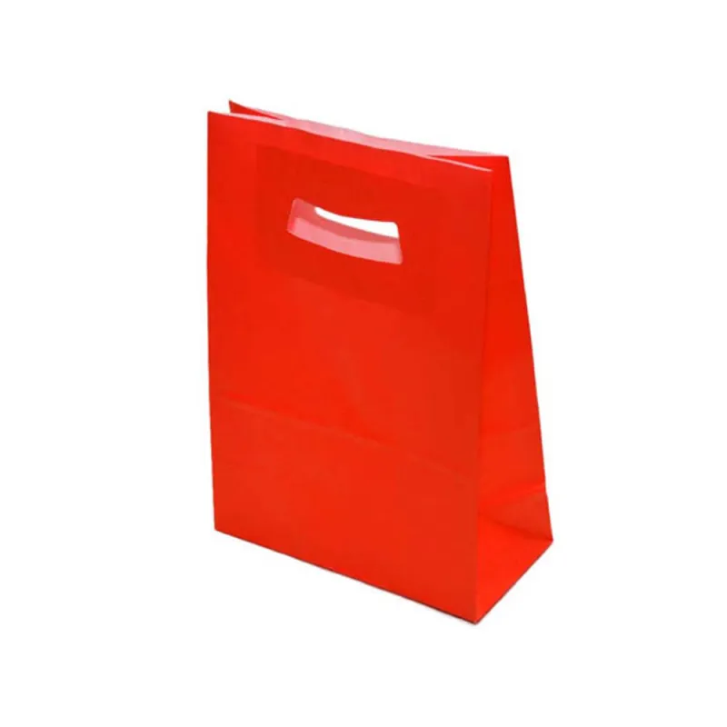 Sacosa hartie kraft rosie 14x7x21 cm