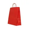 Sacosa colorata hartie rosie, mâner rasucit, 25x11x31 cm