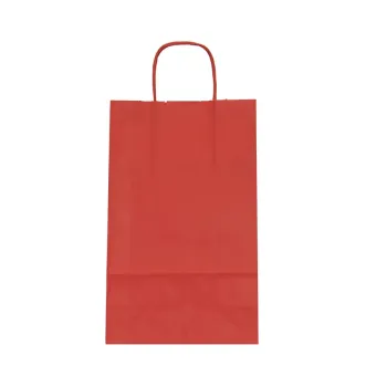 Sacosa colorata rosie,mâner rasucit, 18x8.5x30 cm