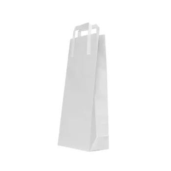 Saci 5 kg, 2 straturi hartie kraft albit manere plate, 22x10x44 cm