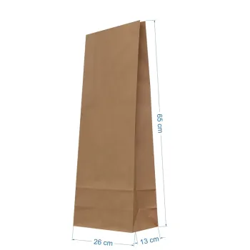 Saci 5 kg - 2 straturi hartie kraft natur 22x10x44 cm