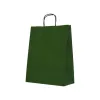 Sacosa colorata hartie verde tuborg, mâner rasucit, 25x11x31 cm