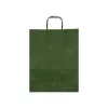 Sacosa colorata hartie verde tuborg, mâner rasucit, 25x11x31 cm