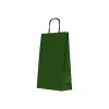 Sacosa hartie colorata verde tuborg, mâner rasucit, 18x8.5x30 cm