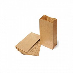 Pungă Hârtie Natur 1kg pentru Făină și Cereale – 10.5x6.5x27 cm