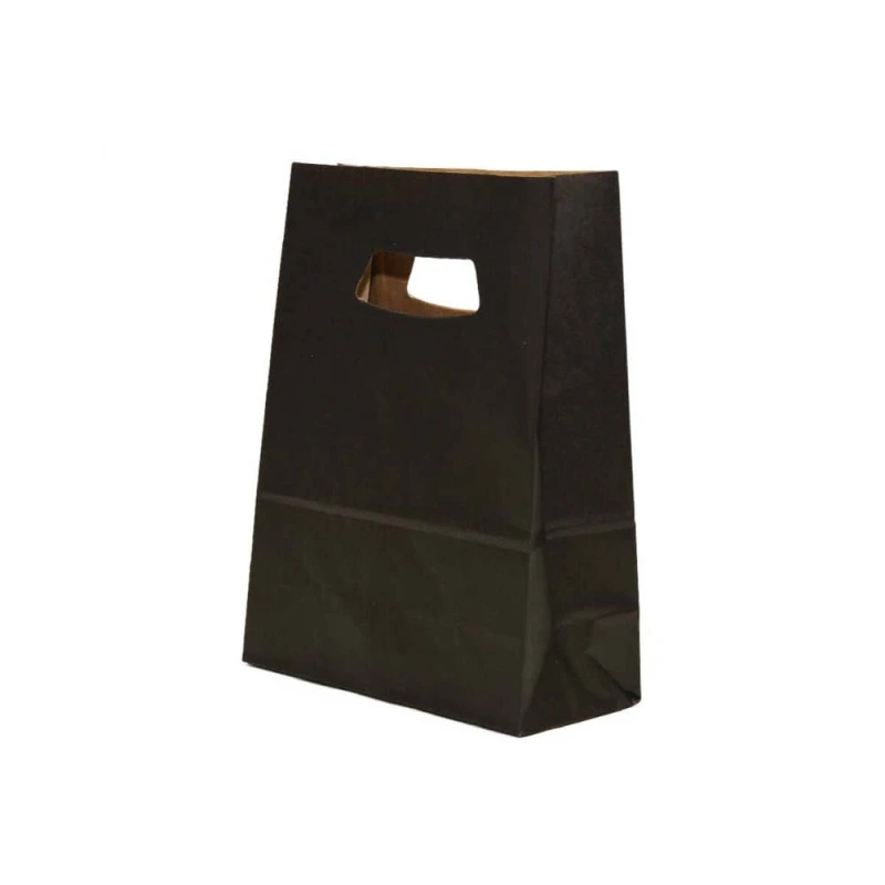 Sacosa hartie kraft neagra 14x7x21 cm