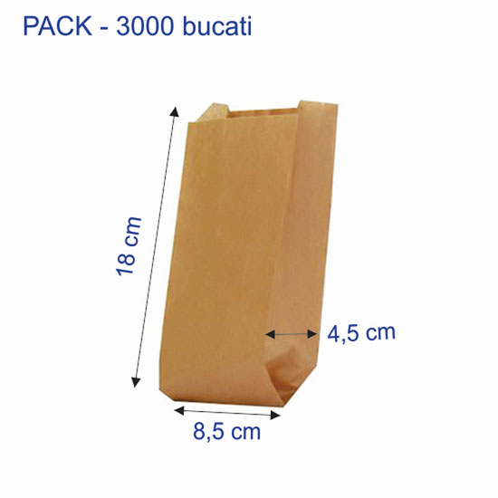 Pungi hartie kraft natur 8.5 x4.5x18 cm