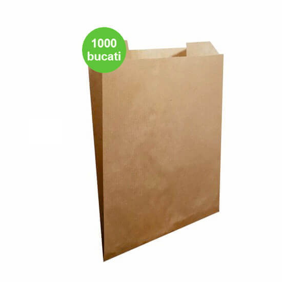 Pungă cu Pliu Lateral pentru Pâine Rotundă – Hârtie Kraft 32x5x41 cm