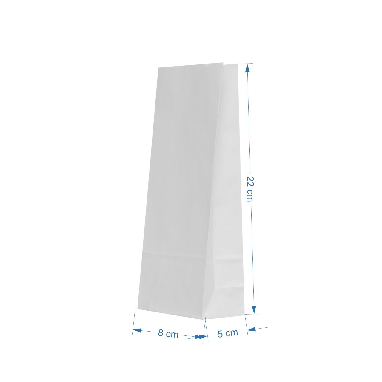 Punga KRAFT ALB  8 x 5 x 22 cm - 500g
