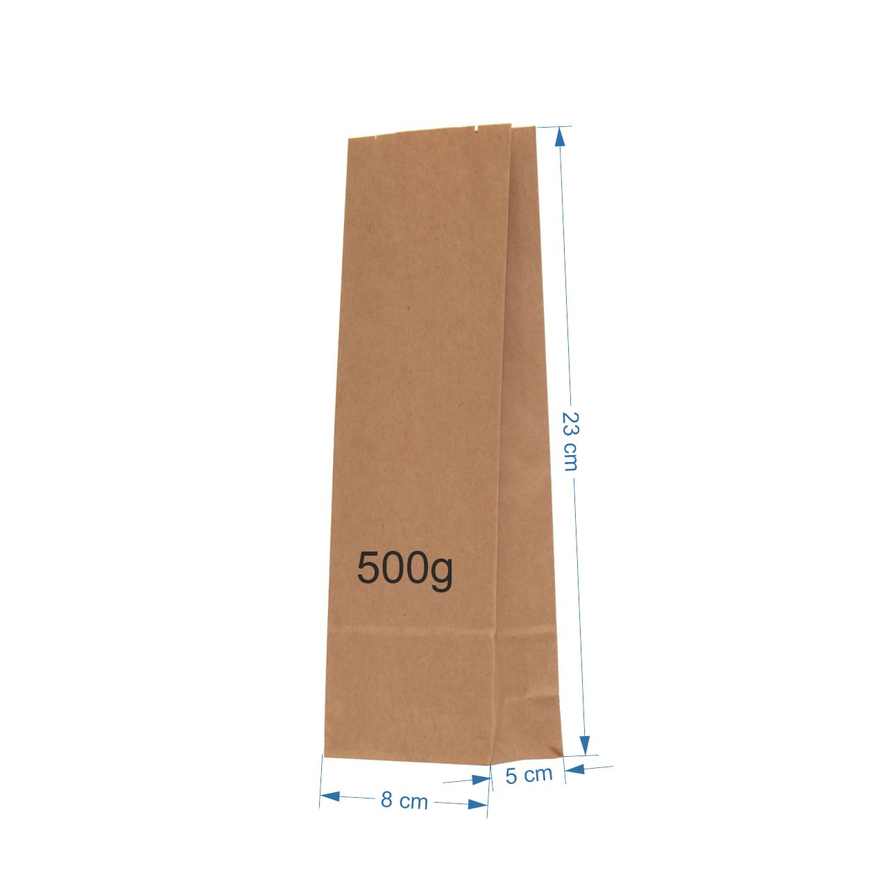 Pungă Hârtie 500g pentru Furaje și Semințe – Kraft Natur, 8x5x23 cm
