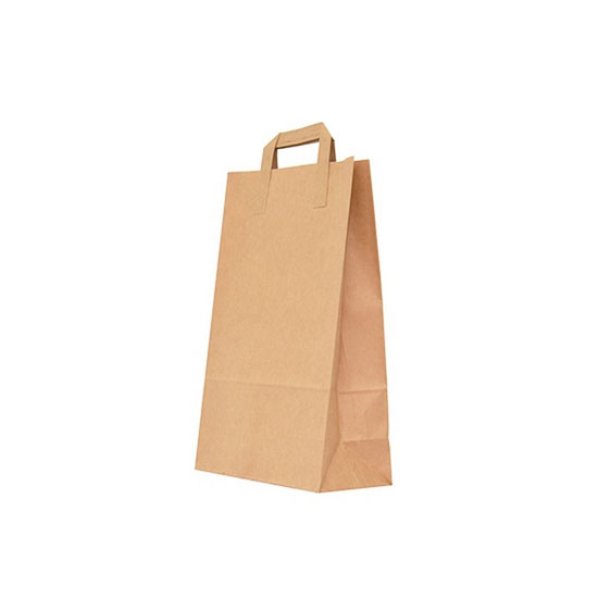 Sacosa kraft NATUR mâner plat 18x9x25 cm