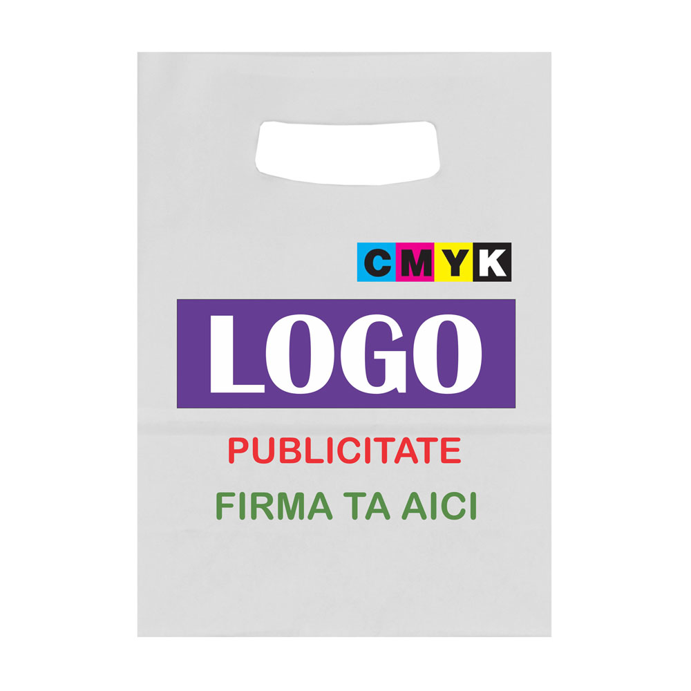 Pungă Farmacie & Optică Personalizată, Maner Decupat 18x9x25 cm