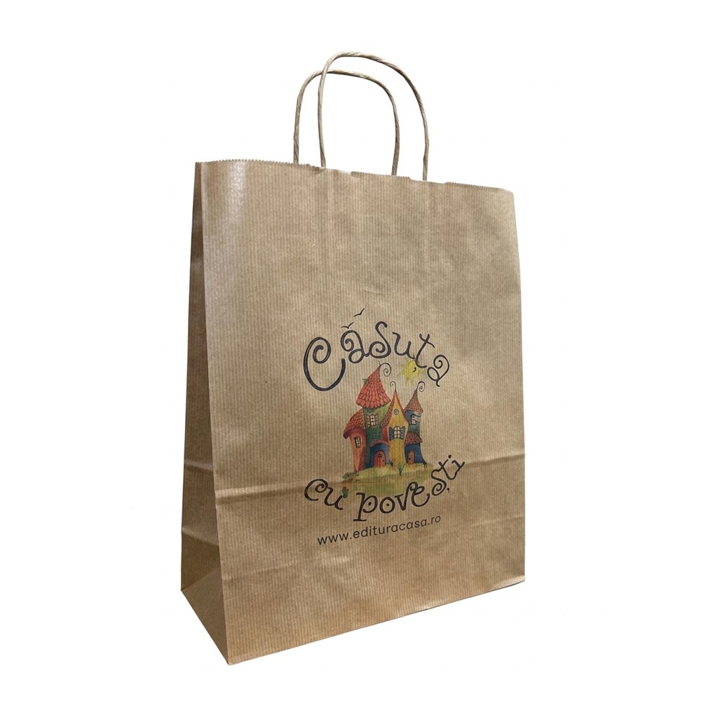 Sacoșă Hârtie Natur pentru Retail & Cadouri 25x11x31 cm