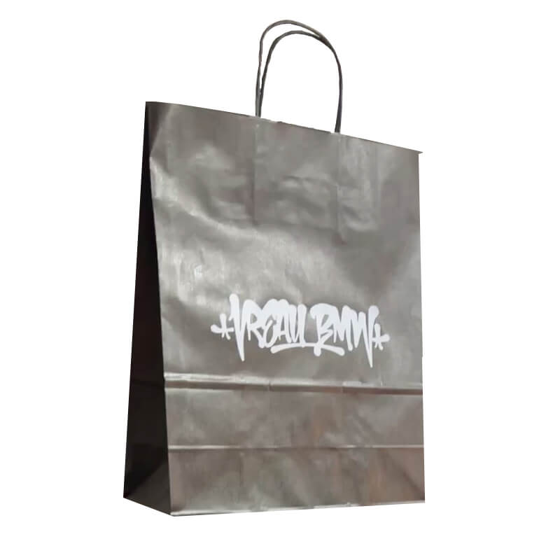 Pungă Haine & Boutiques Hârtie Neagră Imprimată 32x12x41 cm